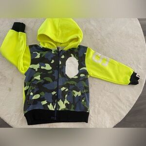 BapeKids Camo Hoodie with Neon Yellow Accents